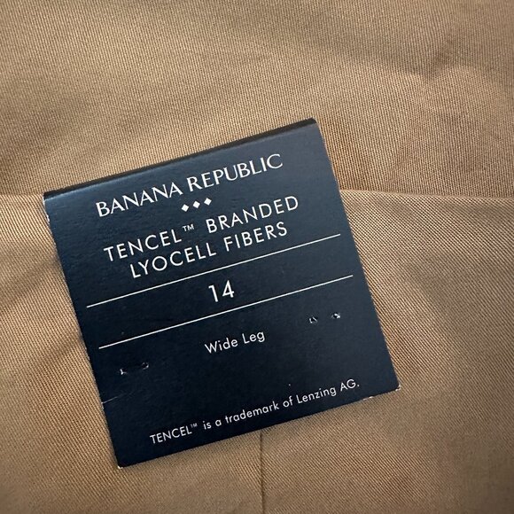NWT Banana Republic Factory High Rise Wide Leg Pleated Pants 14 Lyocell Tencel - Picture 8 of 8